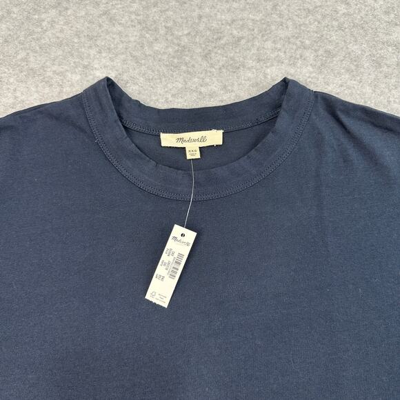 Madewell Wide Sleeve Boxy Tee WMNS 2XS Dark Navy Drop Shoulder Contrast Stitch - Picture 4 of 8